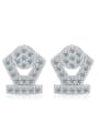 thumb Micro Pave Zircons Geometric Stud Earrings 0