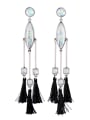 thumb Colorful Stones Tassel drop earring 2