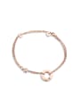 thumb Fashion Round Rhinestones Rose Gold Plated Anklet 0