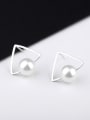 thumb Triangle Freshwater Pearl Stud Earrings 0