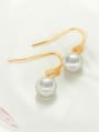thumb White 18K Gold Plated Artificial Pearl Drop Earrings 2