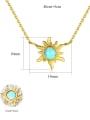 thumb 925 Sterling Silver With Opal Cute  Sun Necklaces 4
