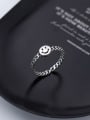 thumb 925 Sterling Silver With Rhodium Plated Cute smile Face Rings 3