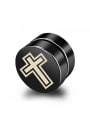 thumb Stainless Steel With Black Gun Plated Personality Round Magnetic Hematite Clasps Stud Earrings 0