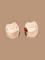 thumb Lucky Cat Smooth Stud Earrings 0