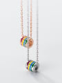 thumb 925 Sterling Silver With  Enamel Fashion Round Necklaces 1