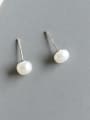 thumb Pure silver natural freshwater pearls simple and versatile earrings 0