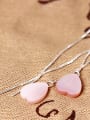 thumb S925 Silver Pink Heart Shell Line threader earring 1