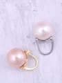 thumb Titanium With Artificial Pearl  Simplistic Round Clip On Earrings 1