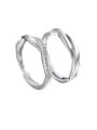 thumb 925 Sterling Silver With Cubic Zirconia  Simplistic Loves Free size  Rings 0