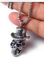 thumb Stainless Steel With Antique Silver Plated Trendy Skull Necklaces 3