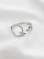 thumb Simple Little Butterfly Silver Smooth Opening Ring 2