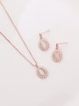 thumb Alloy With Rose Gold Plated Simplistic Oval 2 Piece Jewelry Set 0