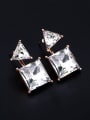 thumb 18K Rose Gold AAA Zircon Anti-allergic stud Earring 2