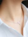 thumb S925  Silver Heart ECG Shape Personality Necklace 1