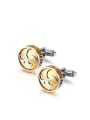 thumb Fashionable Gold Plated Geometric Shaped Stainless Steel Cufflinks 0
