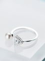 thumb All-match Open Design Triangle Shaped Artificial Pearl Ring 0
