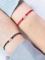 thumb Sterling silver number 8 gold red thread bracelet men and women 1