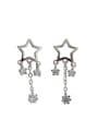 thumb Fashion Hollow Star Cubic Zirconias Silver Stud Earrings 0