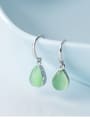 thumb 925 Sterling Silver With Platinum Plated Fashion Water Drop Hook Earrings 1