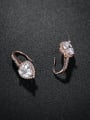 thumb Copper With  Cubic Zirconia Simplistic Heart Hook Earrings 3