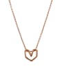 thumb Simple Hollow Heart Pendant Silver Necklace 0