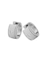 thumb Simple Cubic Rhinestones Titanium Clip Earrings 0