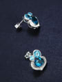 thumb Fashion Sapphire Gemstones Heart-shaped stud Earring 1