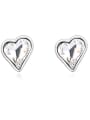 thumb Simple Heart austrian Crystal Alloy Stud Earrings 2