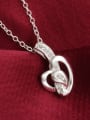 thumb Fashion Cubic Zirconias Heart Pendant Copper Necklace 1