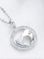 thumb Simple Hollow Round Cubic Zirconias 925 Silver Pendant 2