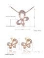 thumb Alloy Rose Gold Plated Fashion Butterfly Two Pieces Jewelry Set 1