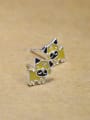 thumb Tiny Yellow Puppy Dog Glue 925 Silver Stud Earrings 1