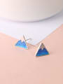 thumb Tiny Triangle Blue Stud Earrings 0