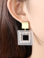 thumb Copper With Gold Plated Exaggerated Hollow Square Drop Earrings 1