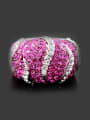 thumb Exaggerated Cubic Purple White Rhinestones Alloy Ring 0