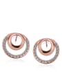 thumb Double Rose Gold Plated Stud Earrings 0