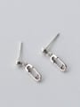 thumb Vintage Paperclip Shaped S925 Silver Drop Earrings 0