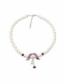 thumb Fashion Imitation Pearls austrian Crystals Pendant Alloy Necklace 1