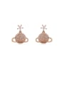 thumb Copper With Cubic Zirconia Simplistic Round Stud Earrings 0
