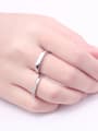 thumb 925 Sterling Silver With Glossy Simplistic  Lovers Free Size Rings 2
