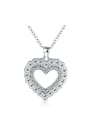 thumb Simple Hollow Heart-shaped Rhinestones Necklace 0