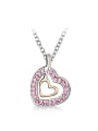thumb Fashion Austria Crystals Hollow Heart shaped Necklace 3