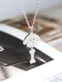thumb Simple 925 Silver Puppy Dog Women Necklace 2