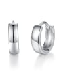 thumb 925 Sterling Silver With Glossy  Simplistic Round Stud Earrings 0