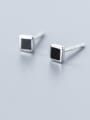 thumb 925 Sterling Silver With Resin Simplistic Geometric Stud Earrings 1