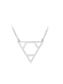thumb Personality Platinum Plated Triangle Shaped Necklace 0