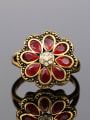 thumb Ethnic style Red Resin stones Flowery Three Pieces Jewelry Set 1