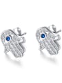 thumb Stainless Steel With Gold Plated Personality Evil Eye Stud Earrings 2