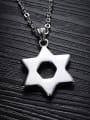 thumb Fashion Hollow Six-pointed Star Titanium Necklace 1